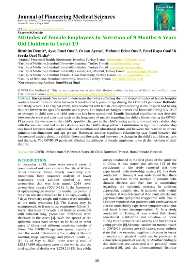 Attıtudes of Female Employees In Nutrıtıon of 9 Months-6 Years Old Chıldren In Covıd-19 — first page preview
